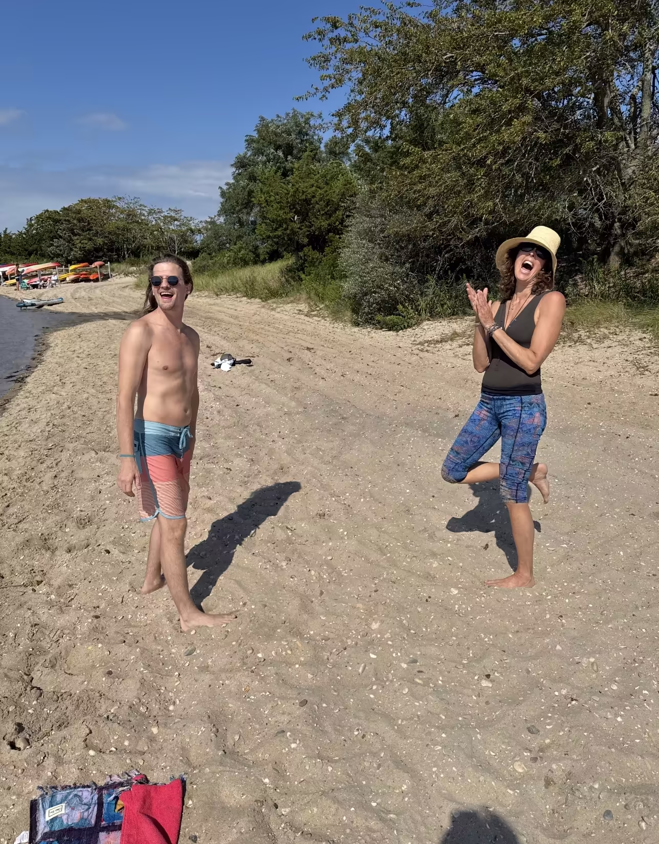 Beach yoga and workouts